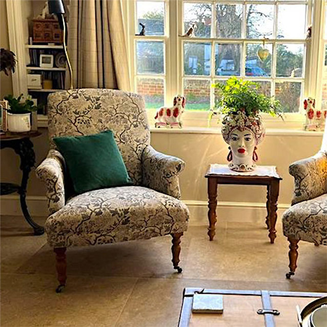 Snape Chair in RHS Collection Gertrude Jekyll LinenCotton Blend Green